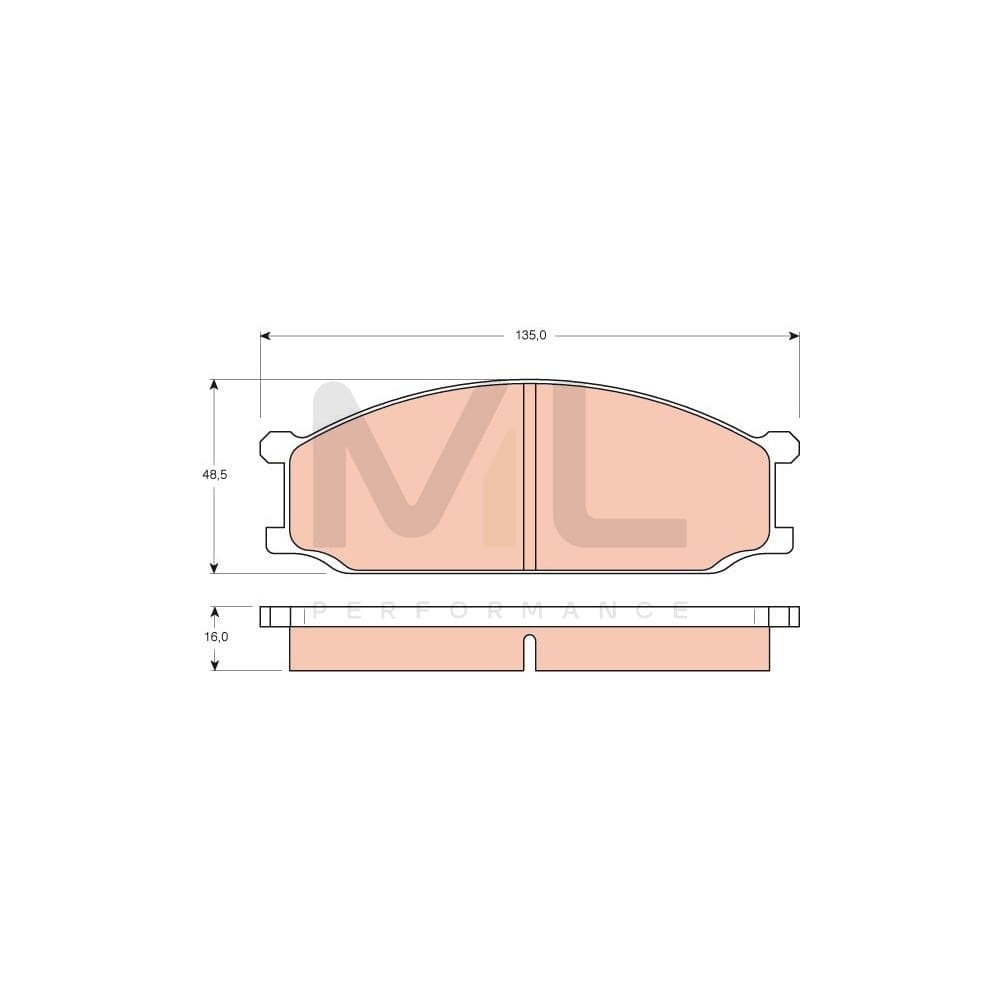 TRW Gdb204 Brake Pad Set For Mitsubishi L300 / Delica Ii Van (L03_P) Not Prepared For Wear Indicator | ML Performance Car Parts