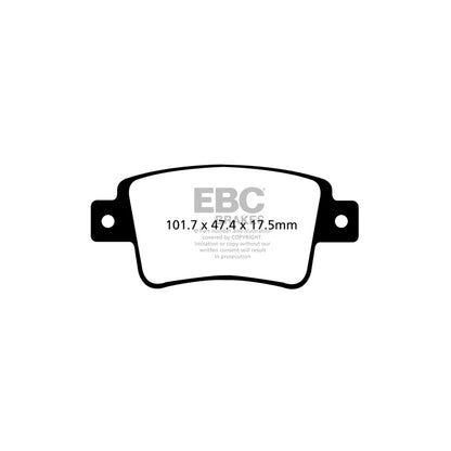 EBC DPX2101 Abarth Fiat Ultimax Rear Brake Pads (Inc. Punto Evo & Punto) 2 | ML Performance UK Car Parts