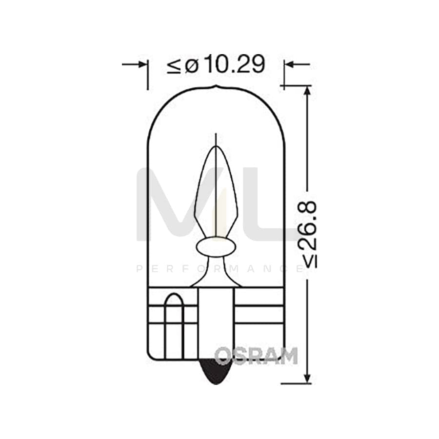 OSRAM ORIGINAL 2821-02B Bulb, indicator 12V 3W, W3W, W2,1x9,5d | ML Performance Car Parts