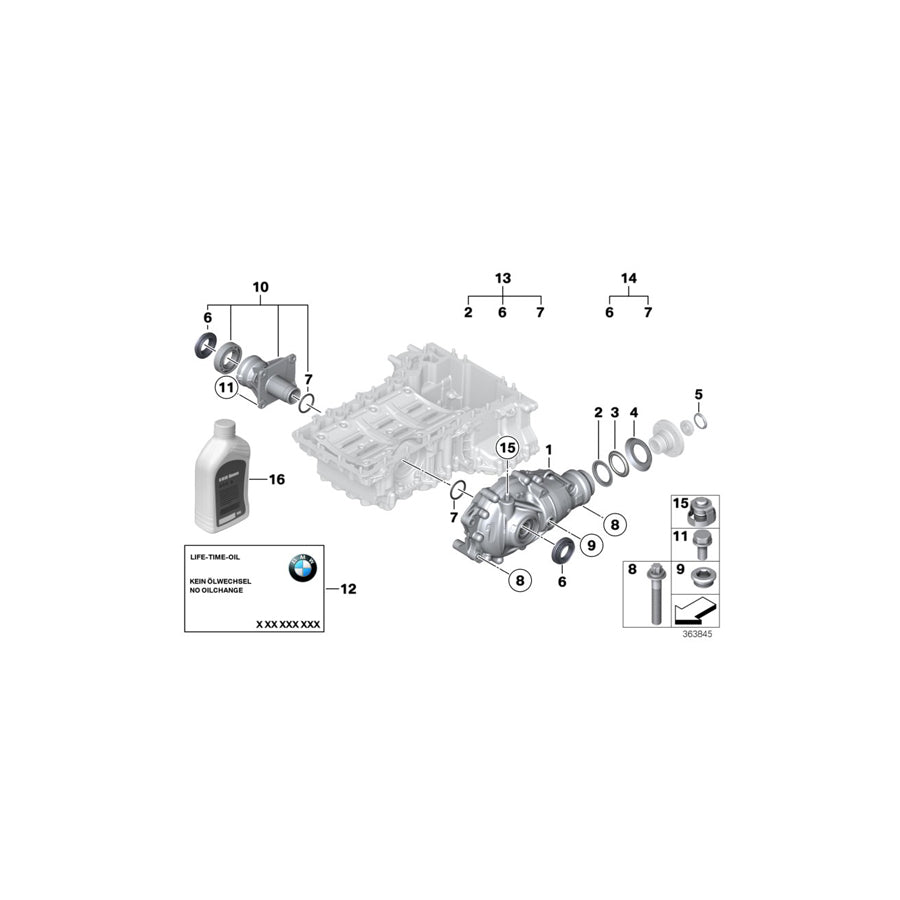 Genuine BMW 31507533973 E92 E91 E90 At-Front Differential I=41:13=3,15 (Inc. 320xd, 330xi & X1 20iX) | ML Performance UK