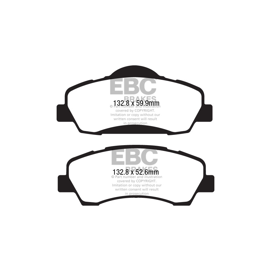 EBC PDKF484 Citroen Peugeot Ultimax Front Brake Pad & Plain Disc Kit (Inc. C-Elysee, C4 Cactus, 301) 2 | ML Performance UK Car Parts