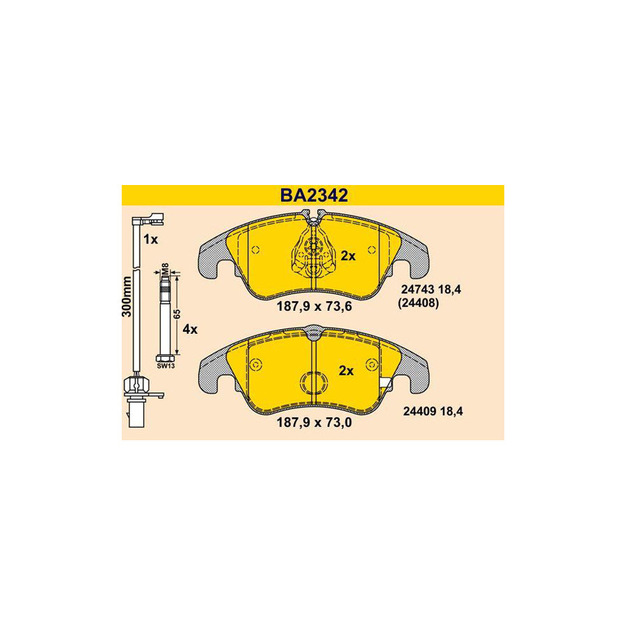 Barum BA2342 Brake Pad Set