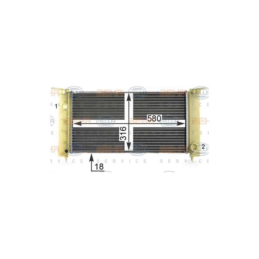 Hella 8MK 376 900-081 Engine Radiator For Fiat Stilo Hatchback (192)