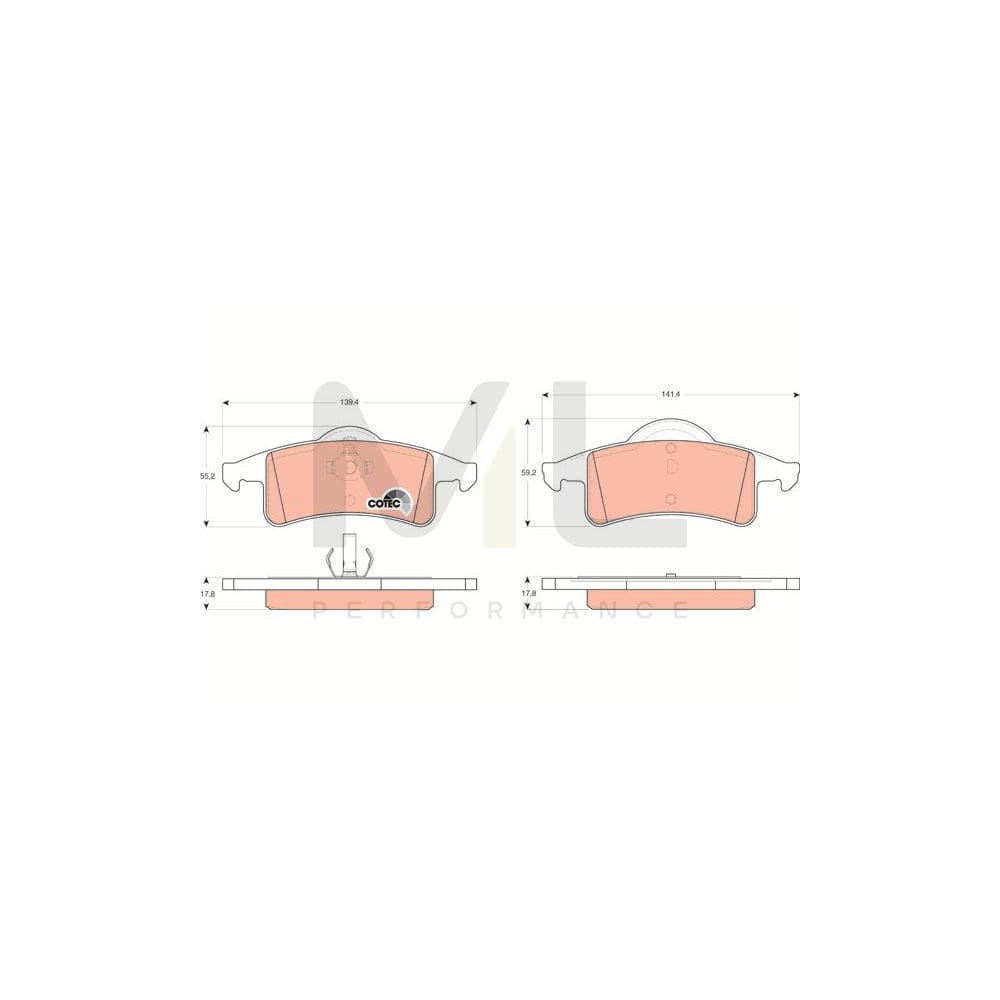 TRW Cotec Gdb4127 Brake Pad Set Not Prepared For Wear Indicator | ML Performance Car Parts