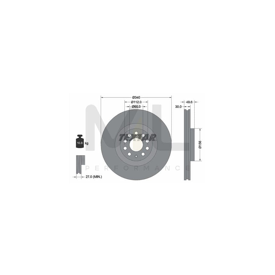 TEXTAR PRO+ 92229805 Brake Disc Internally Vented, Coated, High-carbon, without wheel hub, without wheel studs | ML Performance Car Parts