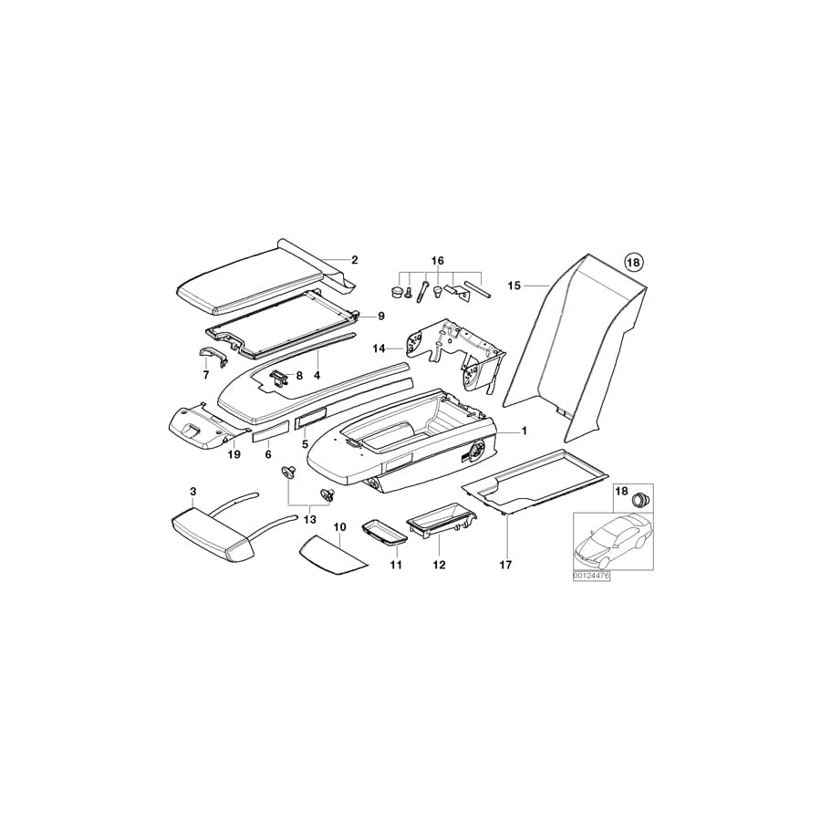 Genuine BMW 52207051752 E66 E67 E65 Armrest Panel BEIGE (Inc. 735Li, 745Li & 740Li) | ML Performance UK Car Parts