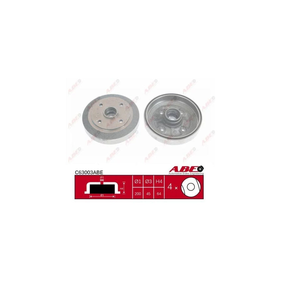 ABE C63003ABE Brake Drum For Mazda 323