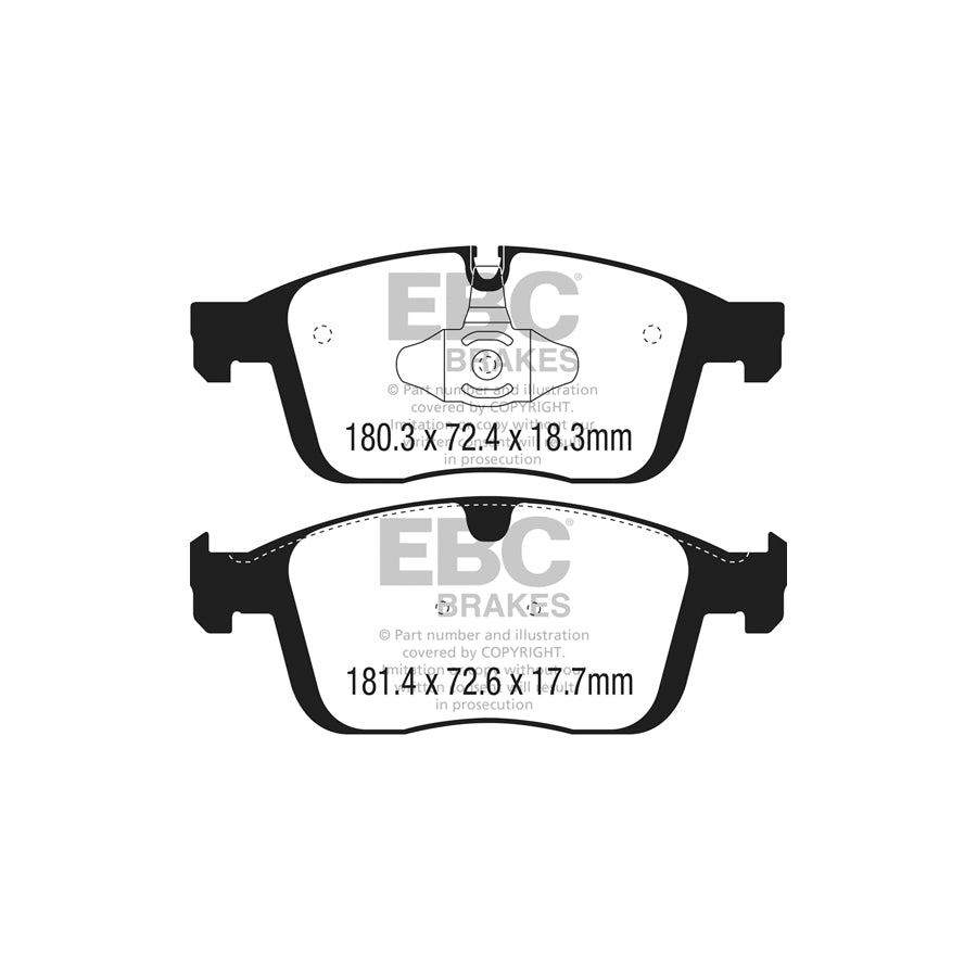 EBC DP62296 Volvo XC60 Greenstuff Front Brake Pads - TRW Caliper 2 | ML Performance UK Car Parts