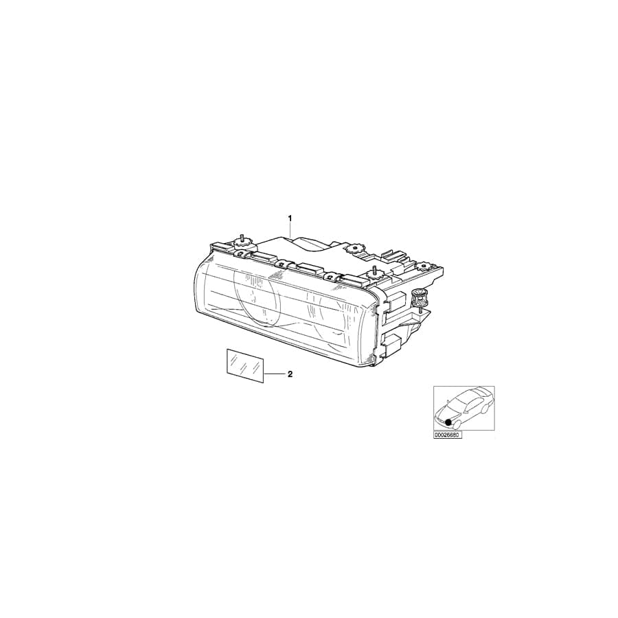 Genuine BMW 63128376270 E38 Headlight Xenon, Right (Inc. 740iL, L7 & 750i) | ML Performance UK Car Parts