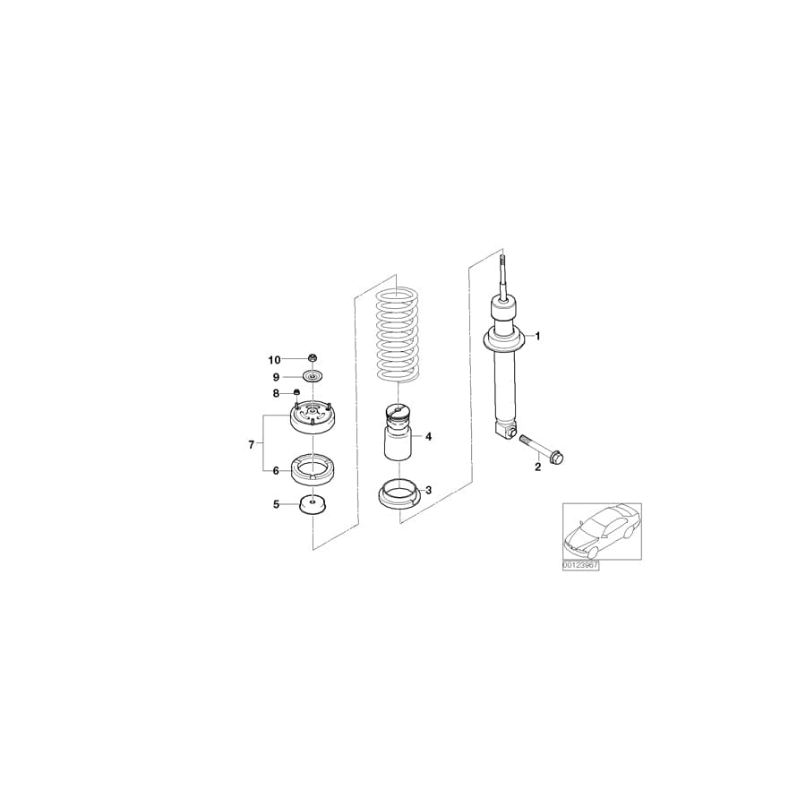 Genuine BMW 33526766995 E60 Spring Strut, Rear (Inc. 540i, 550i & 545i) | ML Performance UK Car Parts