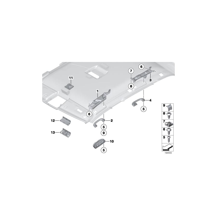 Genuine BMW 51162990786 E84 Grab Handle Bracket, Rear Right (Inc. X1 20d, X1 23dX & X1 20i) | ML Performance UK Car Parts