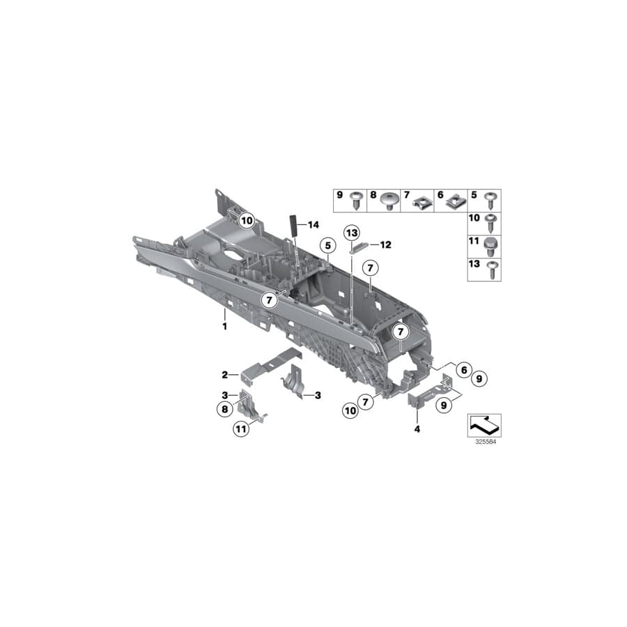 Genuine BMW 51169171248 F03 F04 Mount, Trim Panels, Center Console SCHWARZ (Inc. 730Li, 750LdX & 740Li) | ML Performance UK Car Parts