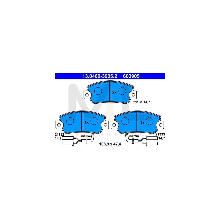 ATE 13.0460-3905.2 Brake pad set incl. wear warning contact | ML Performance Car Parts