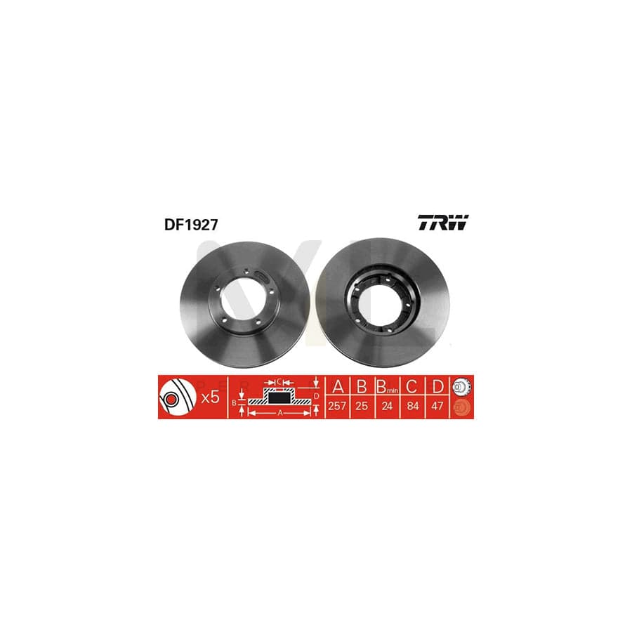 TRW DF1927 Brake Disc Vented, Painted | ML Performance Car Parts