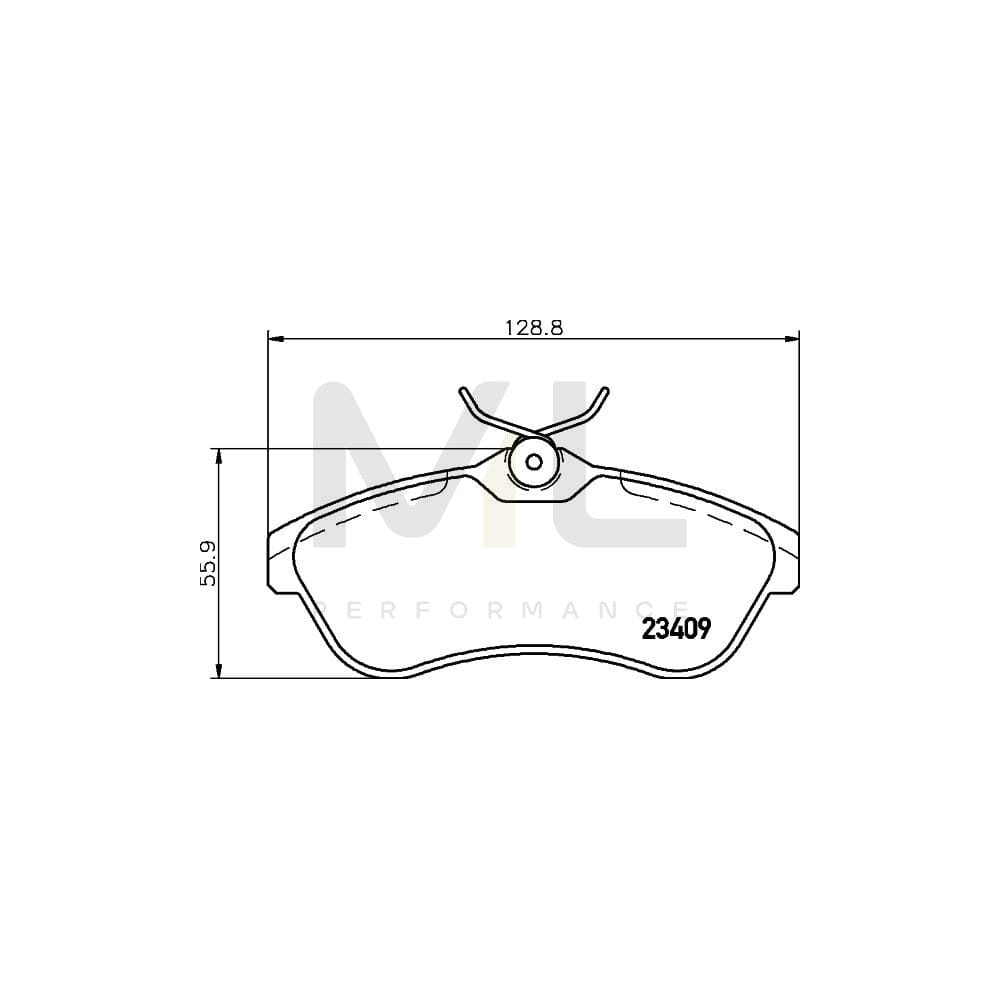 Hella 8DB 355 009-321 Brake Pad Set Not Prepared For Wear Indicator, With Accessories | ML Performance Car Parts