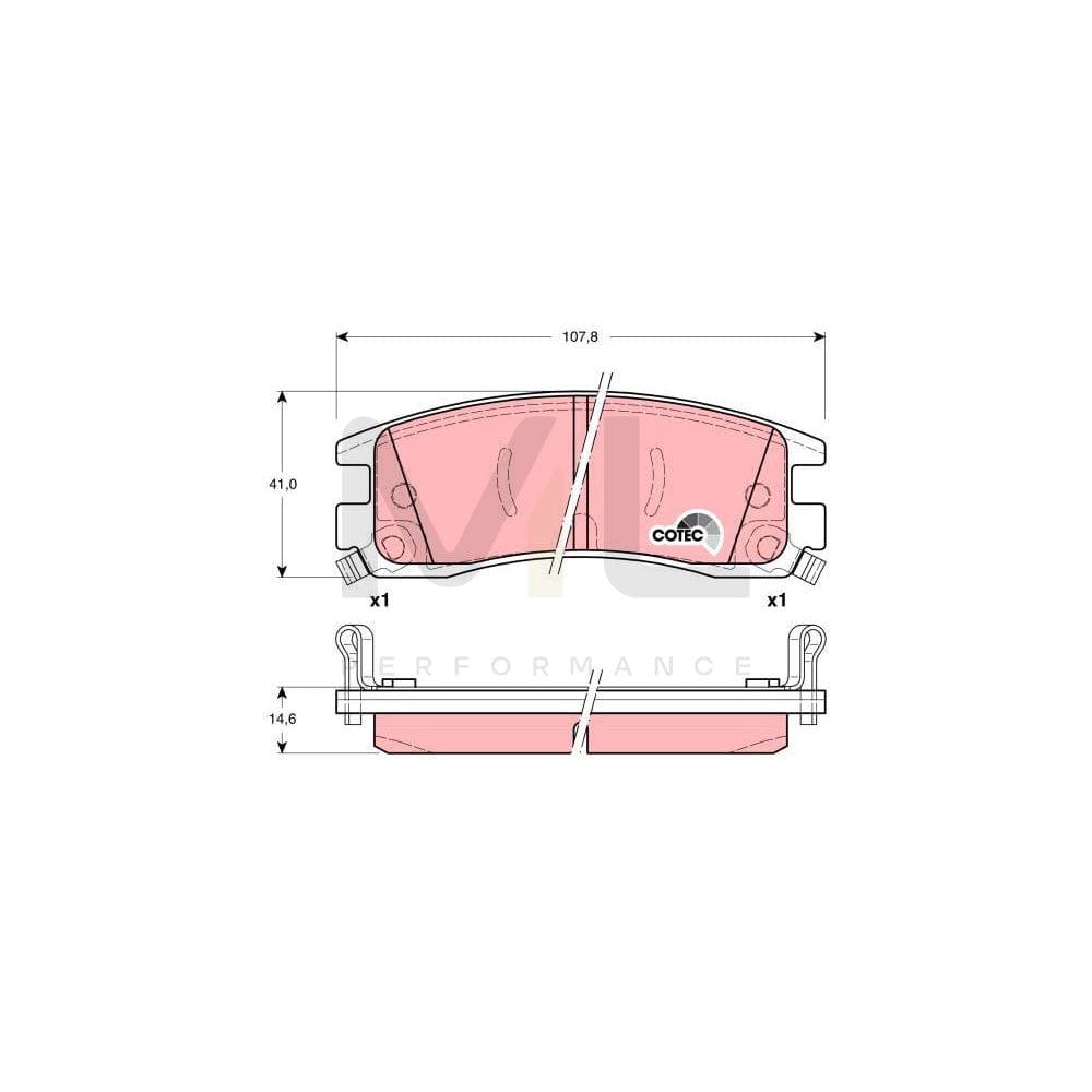 TRW Cotec Gdb1309 Brake Pad Set With Acoustic Wear Warning | ML Performance Car Parts