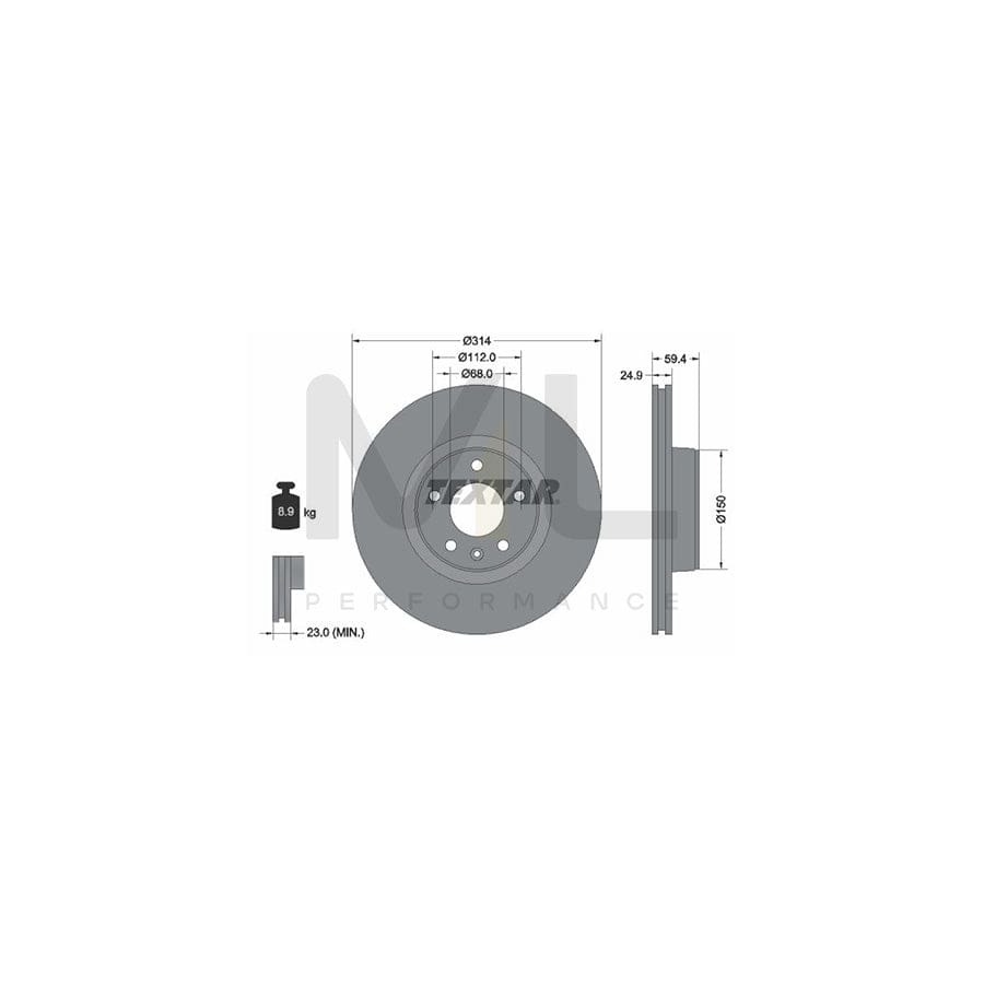 TEXTAR PRO 92132203 Brake Disc for AUDI A6 Externally Vented, Coated, without wheel hub, without wheel studs | ML Performance Car Parts