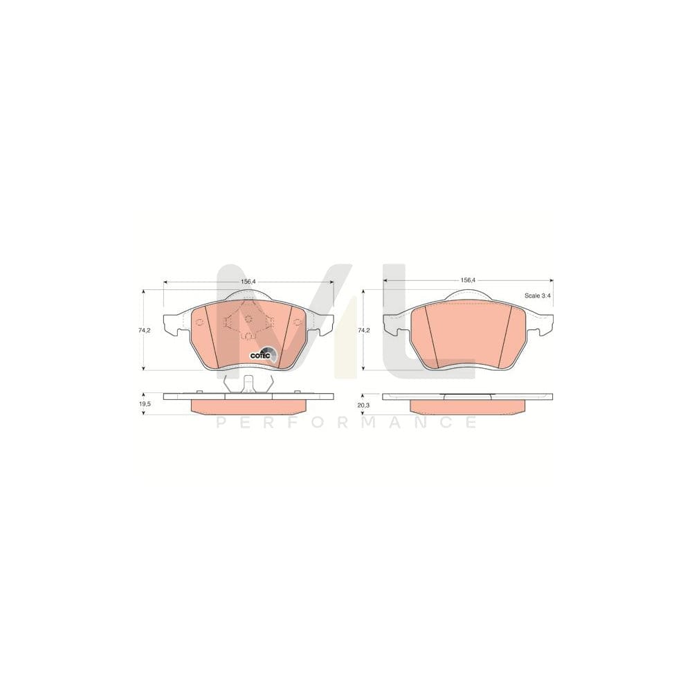 TRW Cotec Gdb1204 Brake Pad Set Not Prepared For Wear Indicator | ML Performance Car Parts