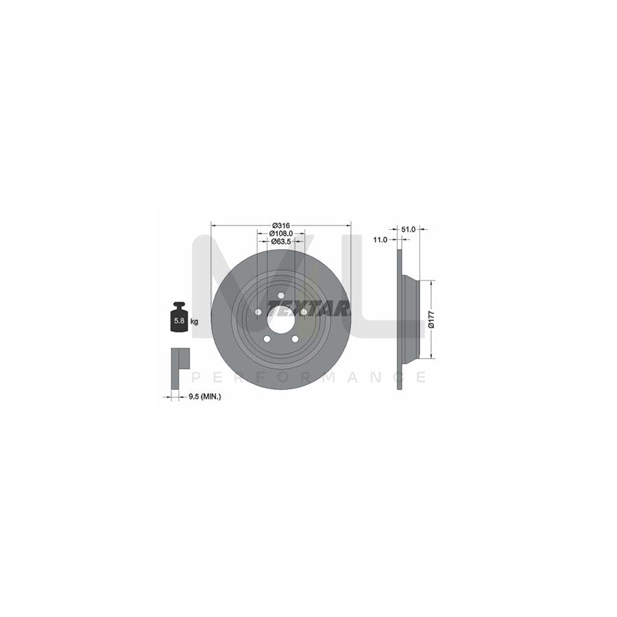 TEXTAR PRO 92291903 Brake Disc Solid, Coated, without wheel hub, without wheel studs | ML Performance Car Parts