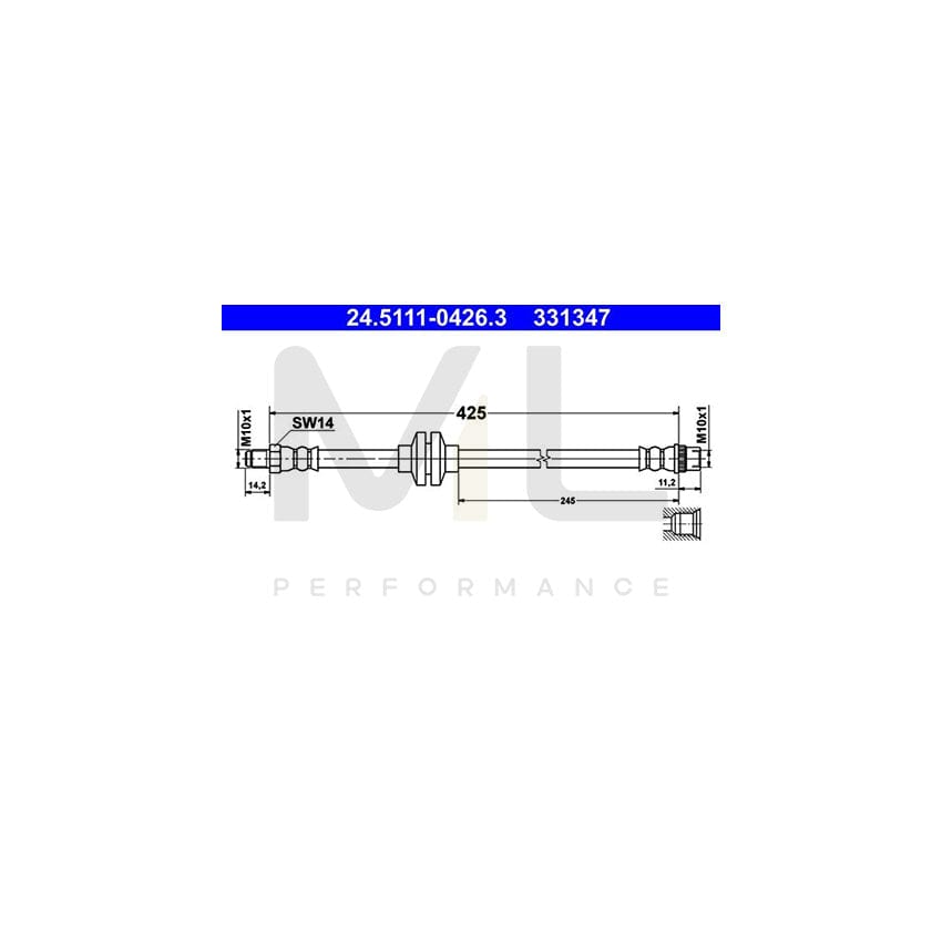 ATE 24.5111-0426.3 Brake Hose 425mm, M10x1 | ML Performance Car Parts