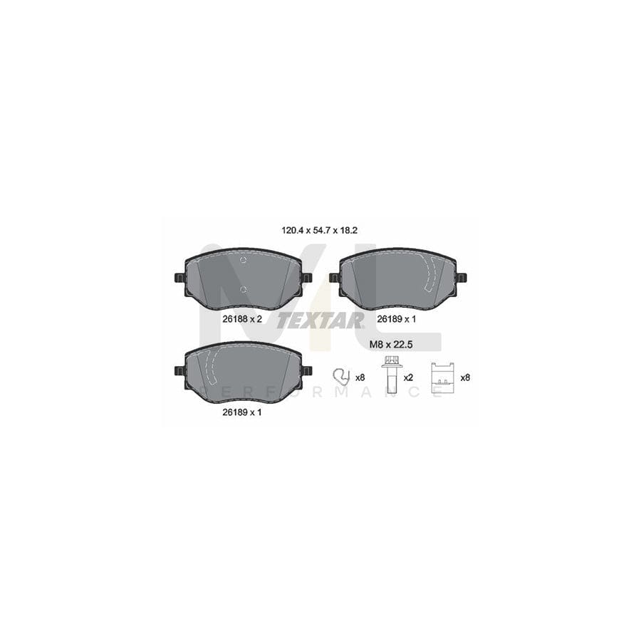 TEXTAR 2618801 Brake pad set incl. wear warning contact, with accessories | ML Performance Car Parts