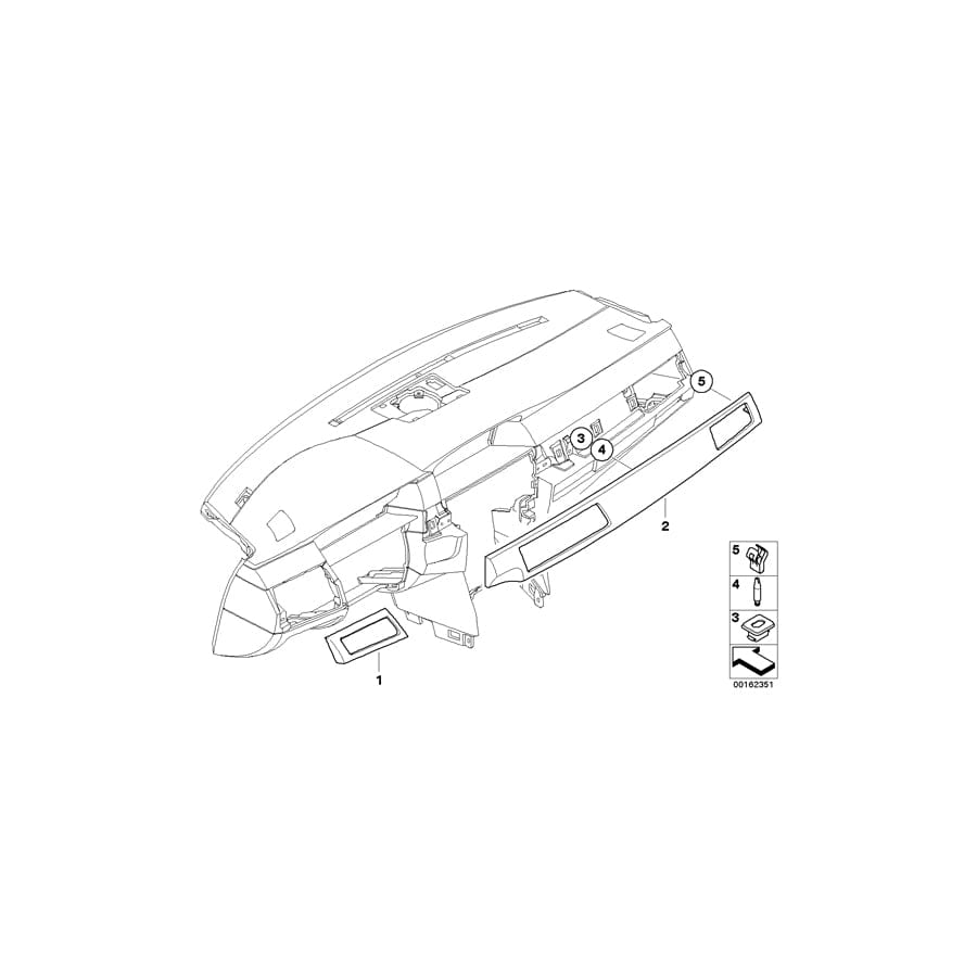 Genuine BMW 51457906361 E60 E61 Noble-Wood Strip, I-Panel Left CARRARA (Inc.  & M5) | ML Performance UK Car Parts