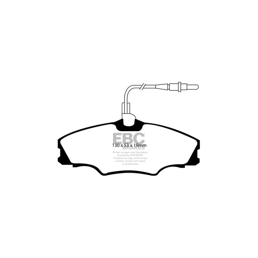 EBC PD08KF428 Peugeot 406 Yellowstuff Front Brake Pad & USR Disc Kit - ATE Caliper 2 | ML Performance UK Car Parts