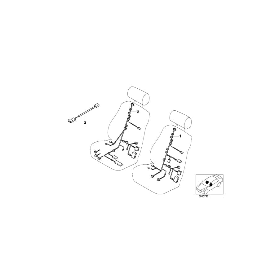 Genuine BMW 61126937810 E60 E61 Wiring Set Seat, Passenger'S Side (Inc. 530i, 535d & 525i) | ML Performance UK Car Parts