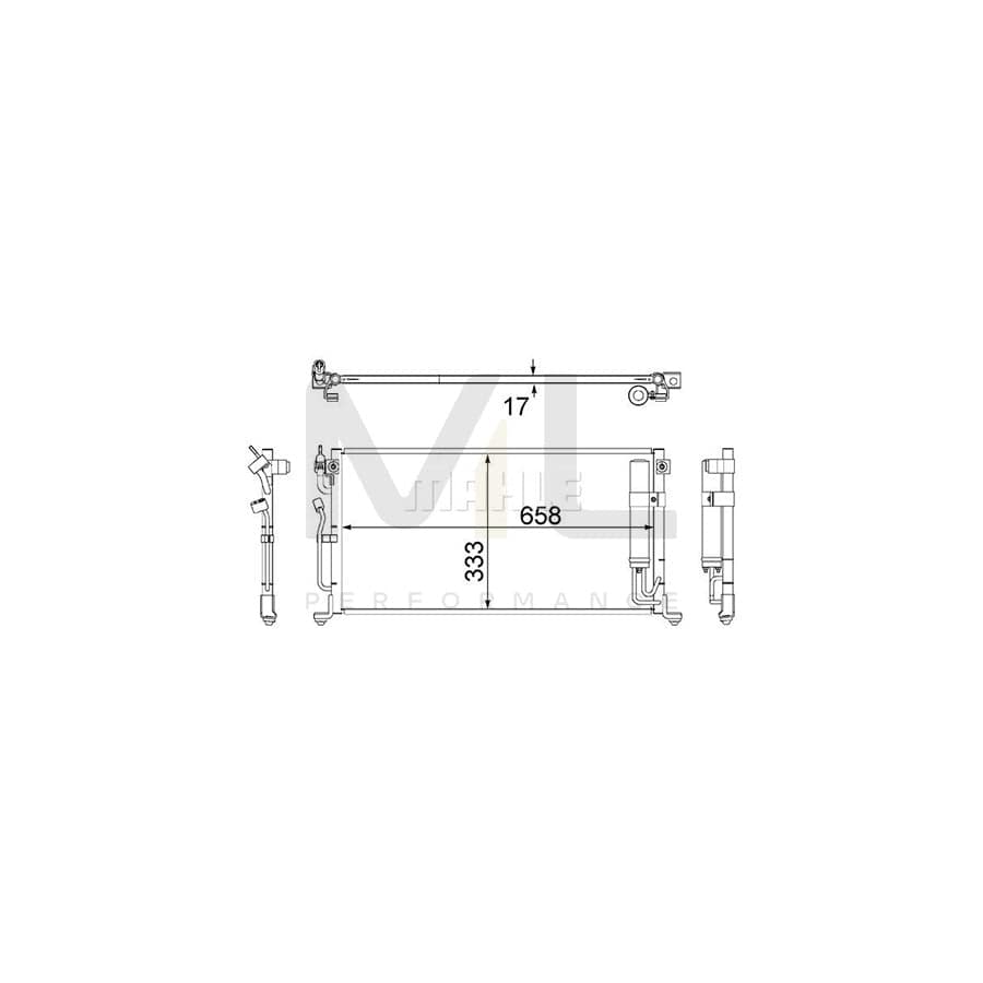 MAHLE ORIGINAL AC 496 000S Air conditioning condenser with dryer | ML Performance Car Parts