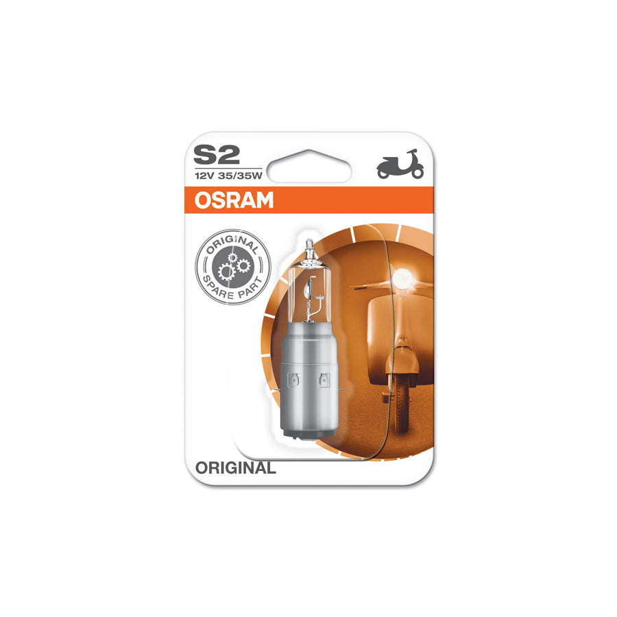 OSRAM  S2 Orginal Replacement Motorbike Bulb 12V 35/35W BA20d 64327-01B 395H | ML Performance