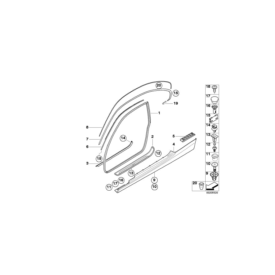 Genuine BMW 51767173560 E92 Roof Frame Strip, Right ALU MATT (Inc. 320i, 330xi & 325i) | ML Performance UK