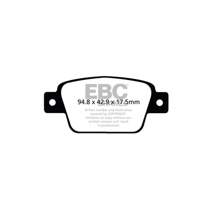 EBC DPX2107 Alfa Romeo Chrysler Fiat Lancia Ultimax Rear Brake Pads - Bosch Caliper (Inc. MiTo, Delta, Bravo) 2 | ML Performance UK Car Parts