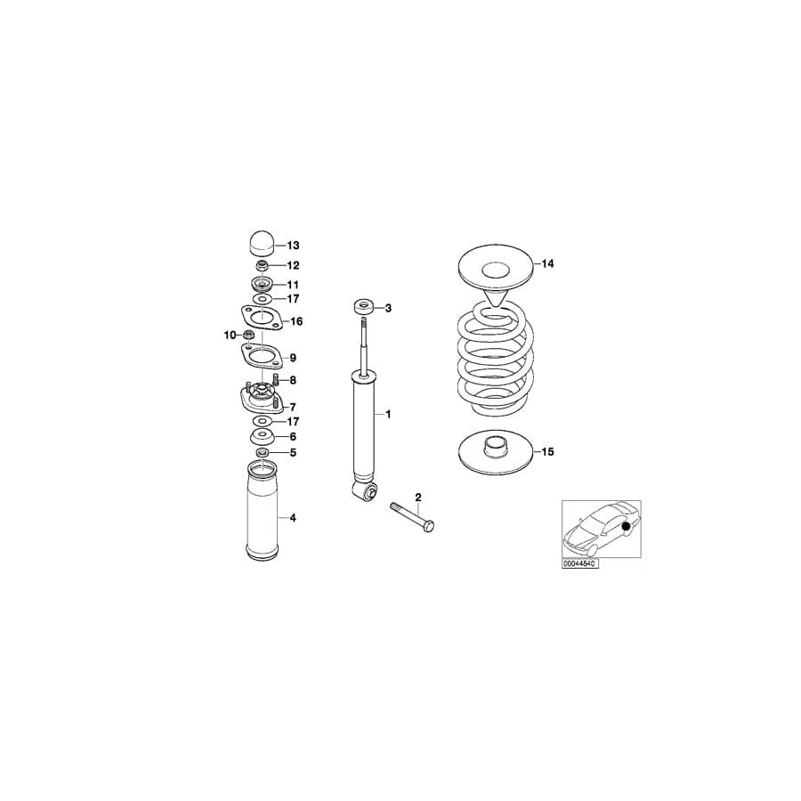 Genuine BMW 33521091630 E36 Shock Absorber, Rear (Inc. 316i 1.6, 318ti & 318tds) | ML Performance UK Car Parts