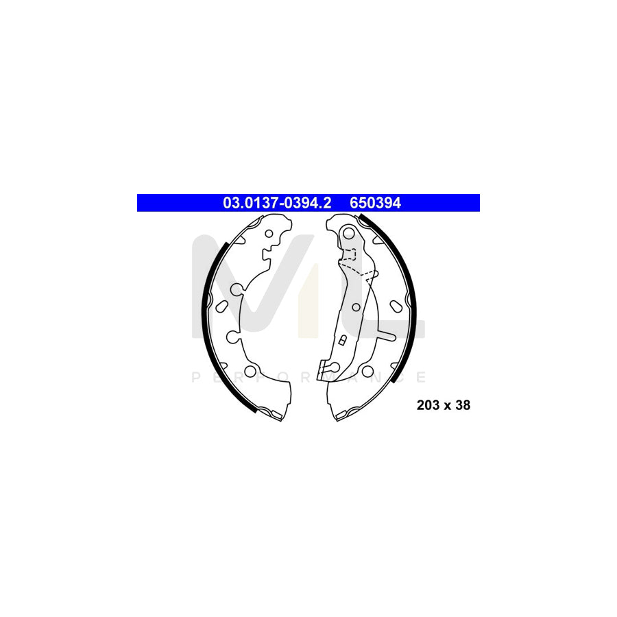 ATE 03.0137-0394.2 Brake Shoe Set with lever | ML Performance Car Parts