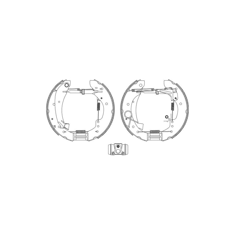 Hella Shoe Kit Pro 8DB 355 004-231 Brake Set, Drum Brakes For Fiat Ducato