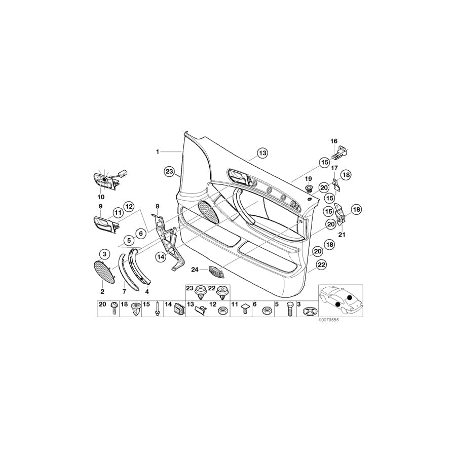 Genuine BMW 51417122219 E53 Door Trim Panel, Front Left TRÜFFELBRAUN (Inc. X5 4.6is, X5 3.0d & X5 3.0i) | ML Performance UK Car Parts