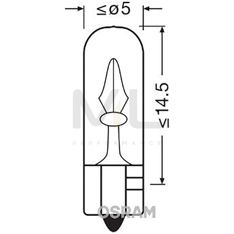 OSRAM ORIGINAL 2721-02B Bulb, interior light W1,2W, 12V, 1,2W | ML Performance Car Parts