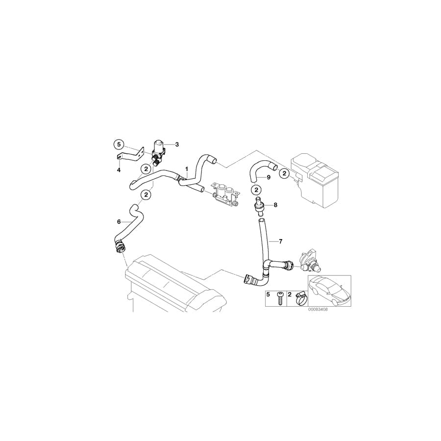 Genuine BMW 64218380129 E53 Hose F Check Valve And Independ.Heater (Inc.  & X5 3.0i) | ML Performance UK Car Parts