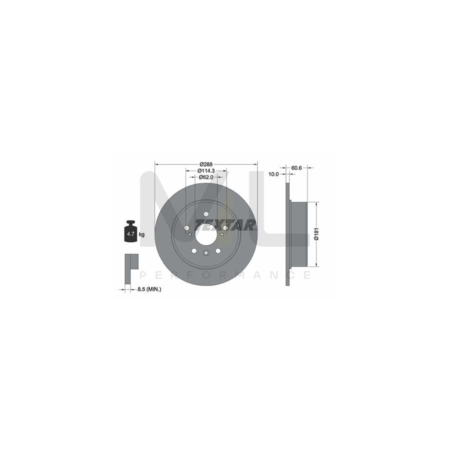 TEXTAR 92174900 Brake Disc Solid, without wheel hub, without wheel studs | ML Performance Car Parts