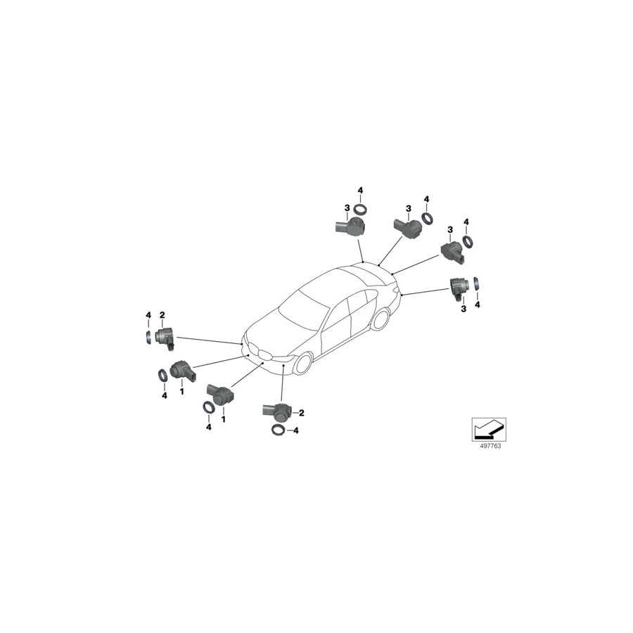 Genuine BMW 66209472262 G20 G21 Ultrasonic Sensor, Piedmont Red WC3C (Inc. 330d, 320i 1.6 & 330i) | ML Performance UK