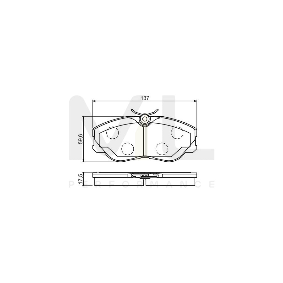 Bosch 0986494545 Brake Pad Set For Nissan 300 Zx With Anti-Squeak Plate, With Mounting Manual BP1466 | ML Performance Car Parts