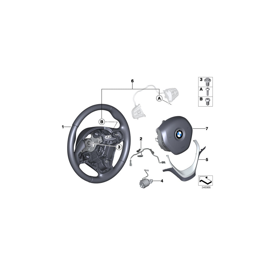 Genuine BMW 32306867715 F34 F33 Airbag Module, Driver's Side OYSTER (Inc. 320iX, 428i & 320dX) | ML Performance UK