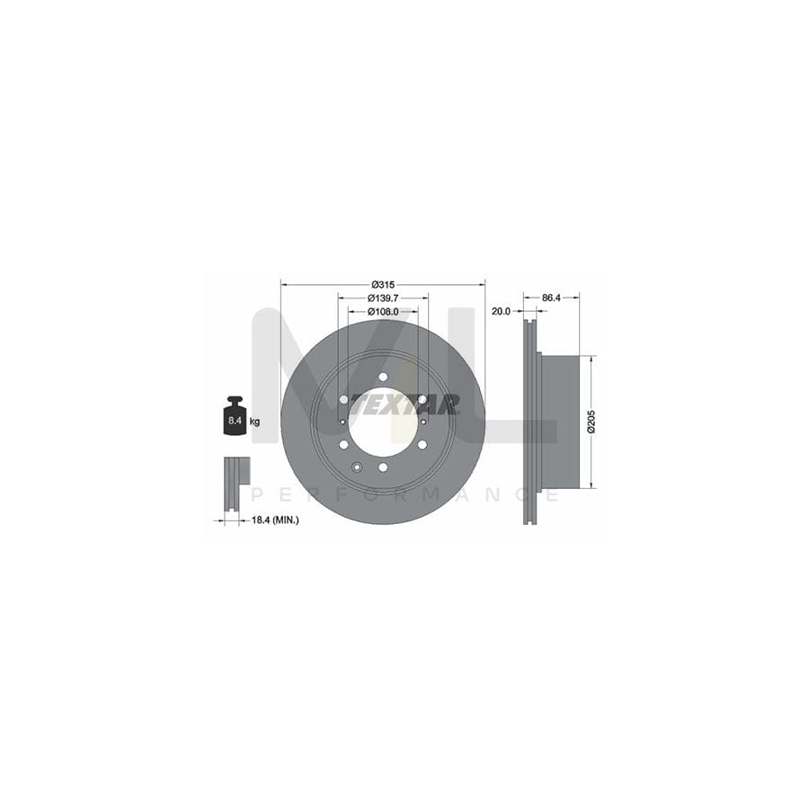 TEXTAR PRO 92146703 Brake Disc for HYUNDAI TERRACAN Internally Vented, Coated, without wheel hub, without wheel studs | ML Performance Car Parts