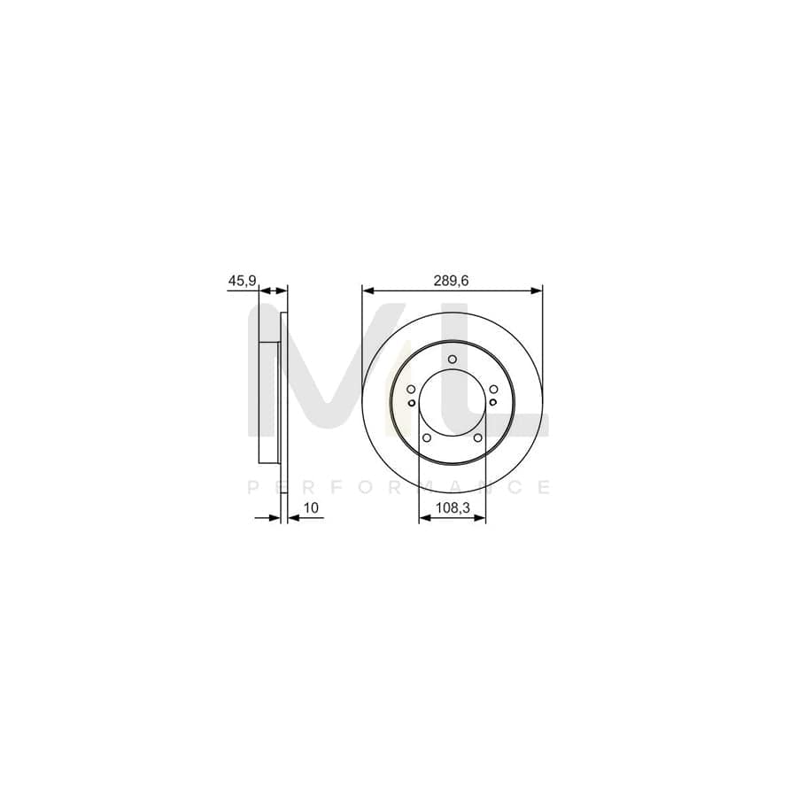 BOSCH 0 986 479 B09 Brake Disc for SUZUKI JIMNY Solid, Oiled | ML Performance Car Parts