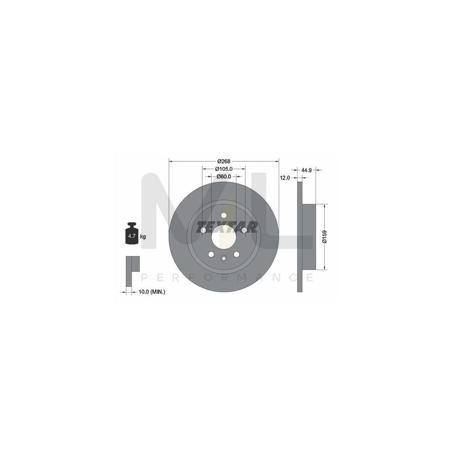 TEXTAR 92205500 Brake Disc for OPEL ASTRA Solid, without wheel hub, without wheel studs | ML Performance Car Parts