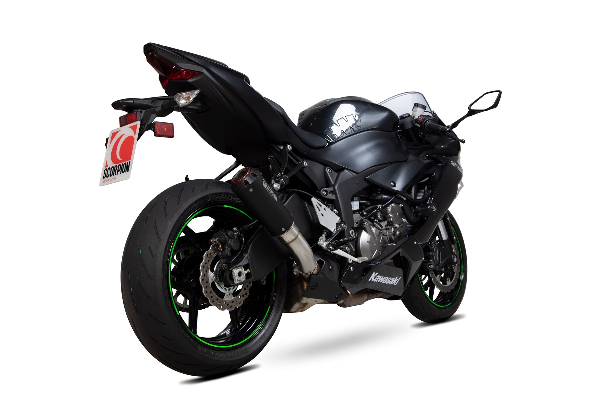 Scorpion PKA129BCER Kawasaki Red Power Slip-On - Black Ceramic Coated Sleeve (Ninja ZX-6R / Ninja ZX-636) | ML Performance UK UK