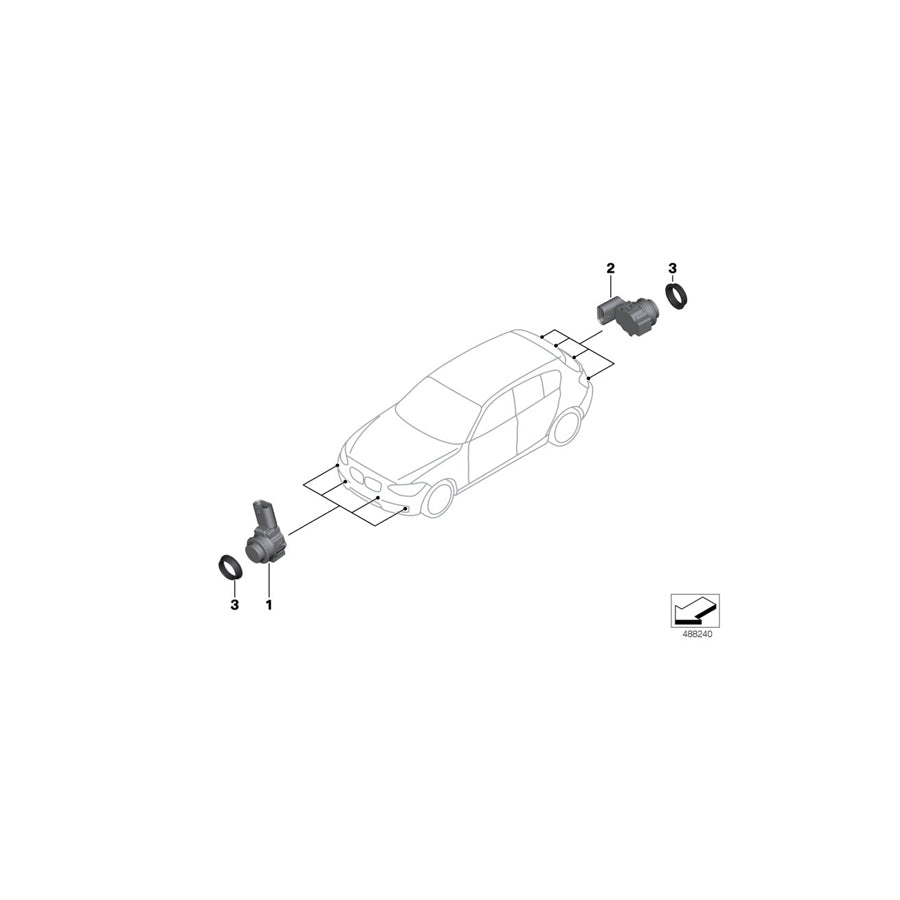 Genuine BMW 66209261599 F23 F20 F21 Ultrasonic Sensor, Estoril Blue 2 WB45 (Inc. 116i, 220d & M2) | ML Performance UK