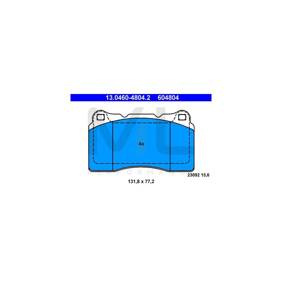 ATE 13.0460-4804.2 Brake pad set excl. wear warning contact, not prepared for wear indicator | ML Performance Car Parts