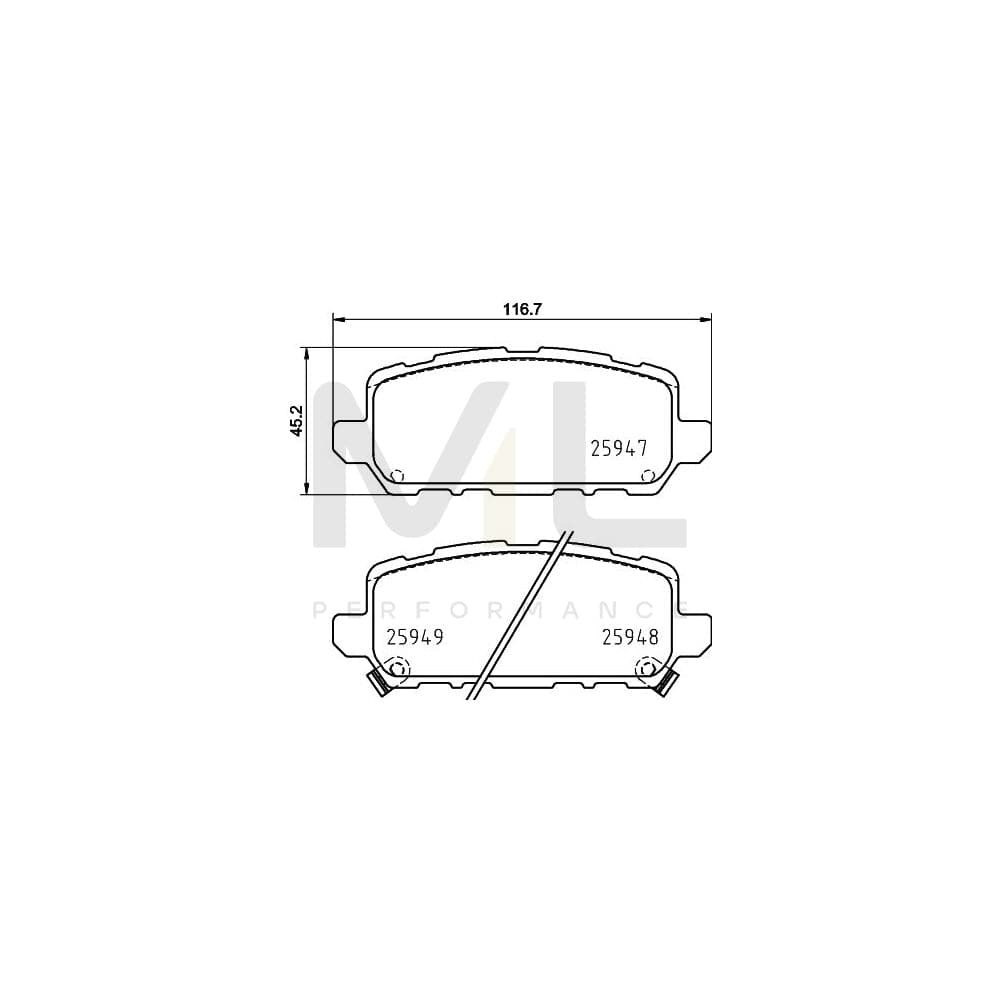 Hella 8DB 355 025-591 Brake Pad Set With Acoustic Wear Warning, With Accessories | ML Performance Car Parts