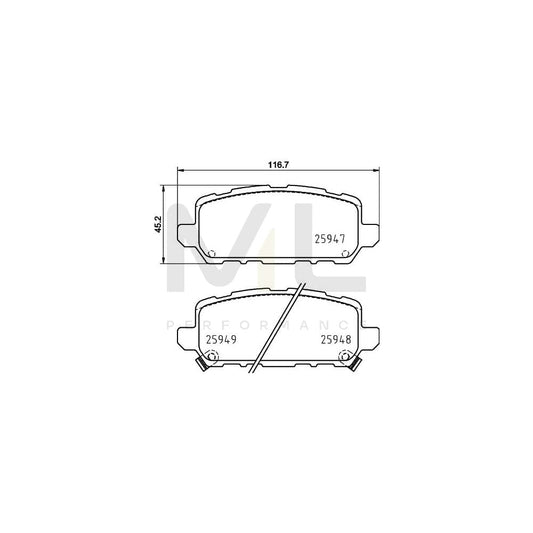 Hella 8DB 355 025-591 Brake Pad Set With Acoustic Wear Warning, With Accessories | ML Performance Car Parts